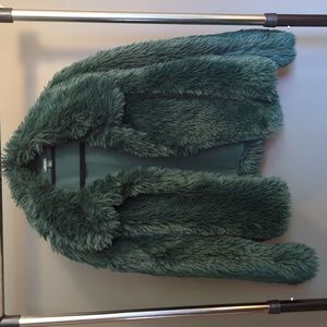 Medium, dark green, wild fable., Faux fur coat